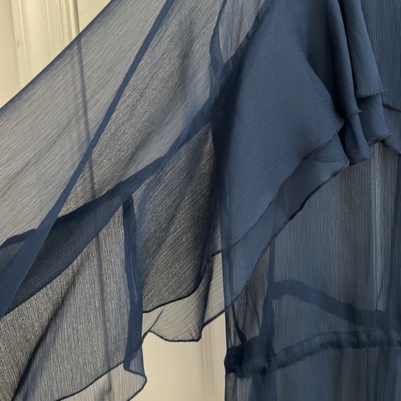 New SeeByChloe Blue Night Georgette Blouse - Picture 4 of 11